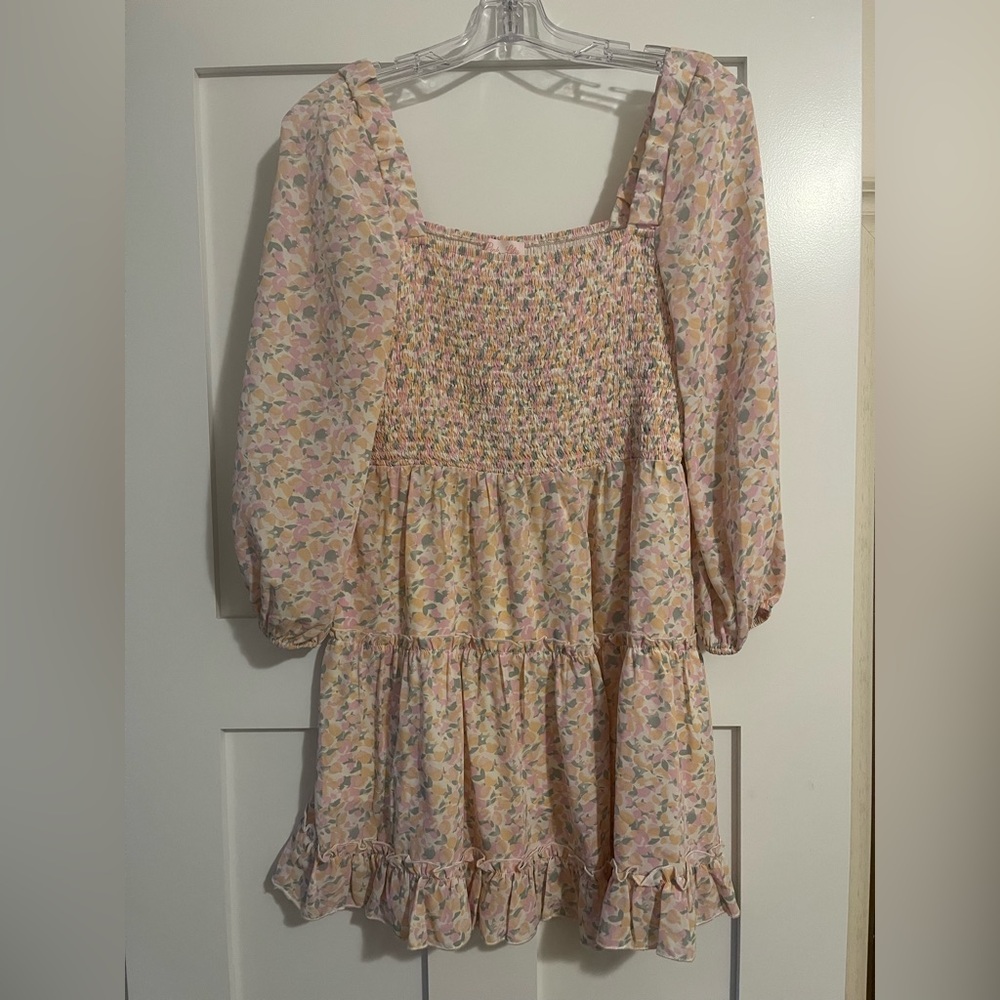 Pink lily floral dress